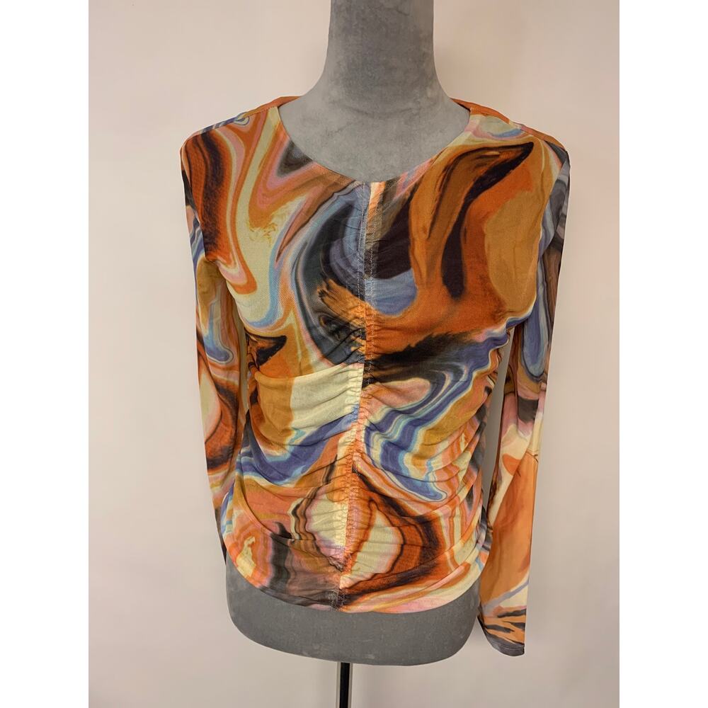 Bailey/44 Sheer Cropped Top Mesh Festival Coachella Vibrant Womens SZ M